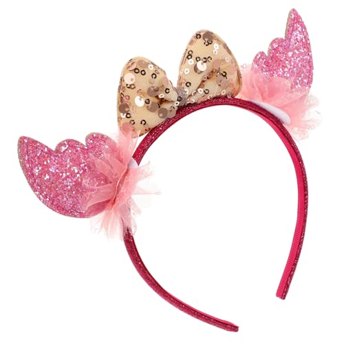 ADOCARN Stirnband für party kopfschmuck glitzer haarband einzigartige Stirnbänder Stirnband mit rosa Schleife Festival-Stirnband Ohr Kopfbedeckung Cosplay-Stirnbänder Plastik von ADOCARN