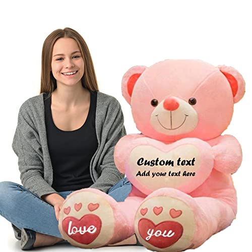 ADORSUN 80cm Teddybär groß Personalisiert ValentinsGeschenke, Teddybär mit Namen als Männer Geschenk Weihnachten ValentinsGeschenke für Männer Geburtstagsgeschenk Abschluss Geschenk (80cm) von ADORSUN