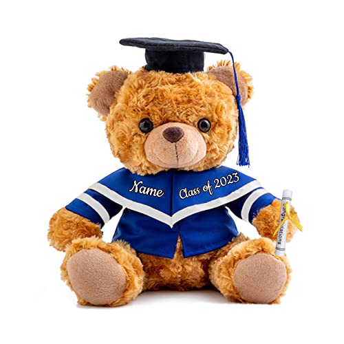 ADORSUN Abschlussgeschenke für sie Personalisierter Teddybär mit Text, Plüschbär Personalisierte Geschenke als Abschlussgeschenke für ihn 2024 Oberschule/Hochschule/Abschlussgeschenke (20 cm-Text) von ADORSUN