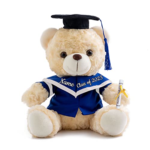 ADORSUN Abschlussgeschenke für sie Personalisierter Teddybär mit Text, Plüschbär Personalisierte Geschenke als Abschlussgeschenke für ihn 2024 Oberschule/Hochschule/Abschlussgeschenke (20 cm-Text-) von ADORSUN