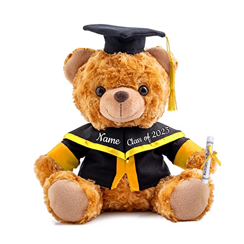 ADORSUN Abschlussgeschenke für sie Personalisierter Teddybär mit Text, Plüschbär Personalisierte Geschenke als Abschlussgeschenke für ihn 2024 Oberschule/Hochschule/Abschlussgeschenke (20 cm-Text) von ADORSUN