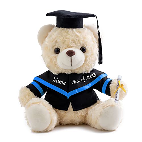 ADORSUN Personalisierte Geschenke Teddybär mit Text, GraduationBär Abschluss 2024 Personalisierte Teddybär für Graduation 2024 Schulabschluss Geschenk für Sie 2024 Oberschule/Hochschule (20 cm-Text-) von ADORSUN