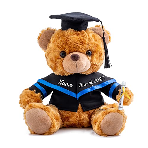 ADORSUN Personalisierte Geschenke Teddybär mit Text, GraduationBär Abschluss 2024 Personalisierte Teddybär für Graduation 2024 Schulabschluss Geschenk für Sie 2024 Oberschule/Hochschule (20 cm-Text) von ADORSUN