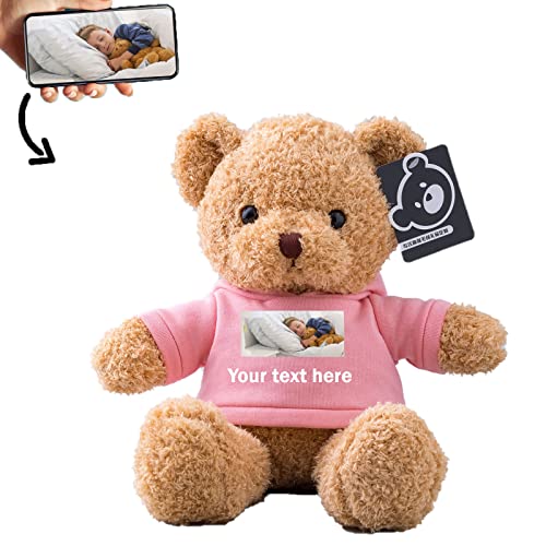 ADORSUN Teddybär mit Personalisierter Text+Foto Frauen Weihnachten Jubiläum Geburtstagsgeschenk ValentinsGeschenke Mann sie Besondere ValentinsGeschenkee (30cm) von ADORSUN