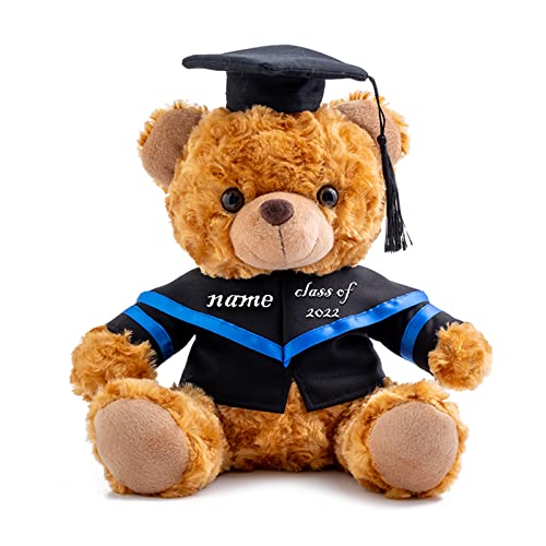 GraduationBär Personalisierte Graduation Geschenke mit benutzerdefinierten Text, Teddybär Plüschtier als Schulabschluss Geschenk für sie 2024 Oberschule/ Hochschule Graduation Geschenke (20 cm-Text) von ADORSUN