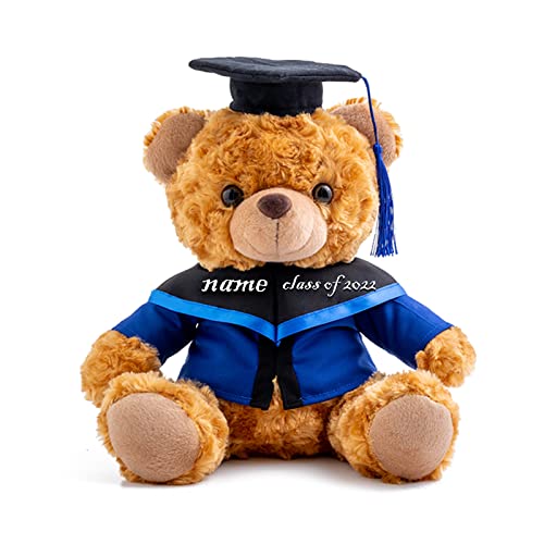 GraduationBär Personalisierte Graduation Geschenke mit benutzerdefinierten Text, Teddybär Plüschtier als Schulabschluss Geschenk für sie 2024 Oberschule/ Hochschule Graduation Geschenke (20 cm-Text) von ADORSUN