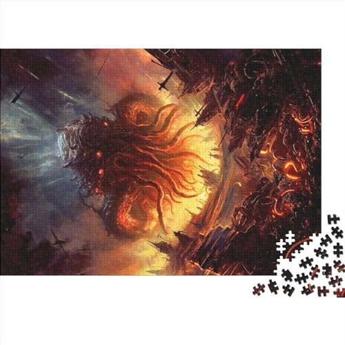 Puzzles 1000 Teile Für Erwachsene, Cthulhu-Invasion, Puzzle-Set, Spielzeug Für Erwachsene, Geschenk, Puzzle Für Die Wanddekoration Zu Hause (Größe 75X50cm) von ADOSIA