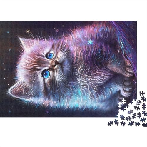 Puzzles 500 Teile Für Erwachsene, Süßes Galaxy-Kätzchen-Puzzle-Set, Spielzeug Für Erwachsene, Geschenk, Puzzle Für Zuhause, Wanddekoration (Größe 52X38cm) von ADOSIA