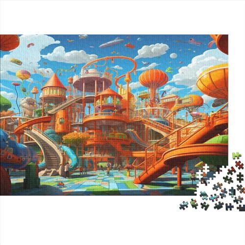 Amusement Park (34) Für Erwachsene ＆ Kinder 1000 Teile Holz Zoological Park Puzzles Geburtstag Family Challenging Games Wohnkultur Educational Game Stress Relief 1000pcs (75x50c von ADOVZ