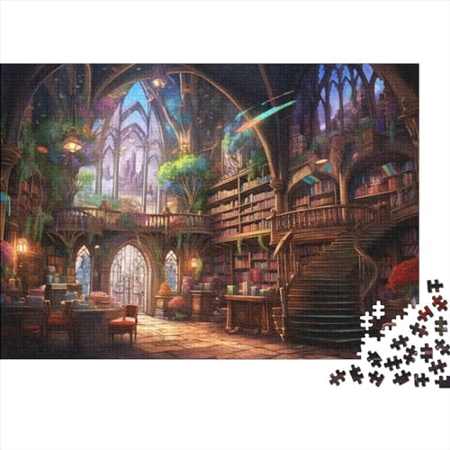 Book-House(6) Puzzles 1000 Teile Holz Book Erwachsene ＆ Kinder Wohnkultur Lernspiel Geschicklichkeitsspiel Für Die Ganze Familie Geburtstag Stress Relief 1000pcs (75x50cm) von ADOVZ