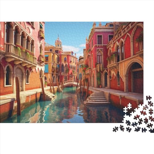 Canal View (54) Puzzles 1000 Teile Holz Canal View Erwachsene ＆ Kinder Wohnkultur Lernspiel Geschicklichkeitsspiel Für Die Ganze Familie Geburtstag Stress Relief 1000pcs (75x50c von ADOVZ