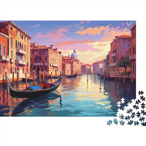 Canal View (9) Für Erwachsene ＆ Kinder 1000 Teile Holz Canal View Puzzles Family Challenging Games Lernspiel Wohnkultur Geburtstag Stress Relief Toy 1000pcs (75x50cm) von ADOVZ