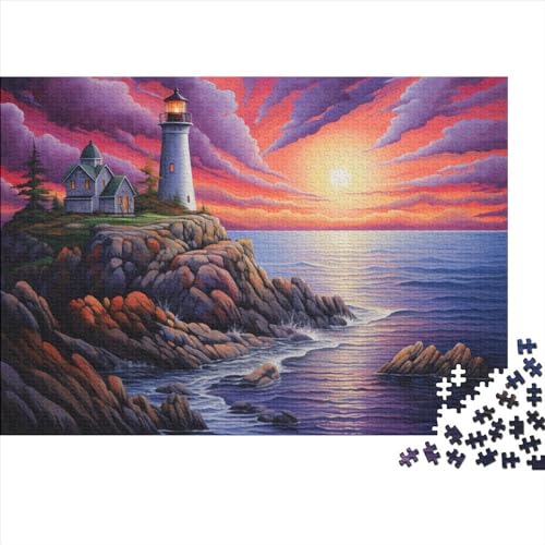 Coastal Lighthouses (31) Erwachsene ＆ Kinder 1000 Teile Holz Lighthouses Puzzle Lernspiel Home Decor Family Challenging Games Geburtstag Stress Relief Toy 1000pcs (75x50cm) von ADOVZ