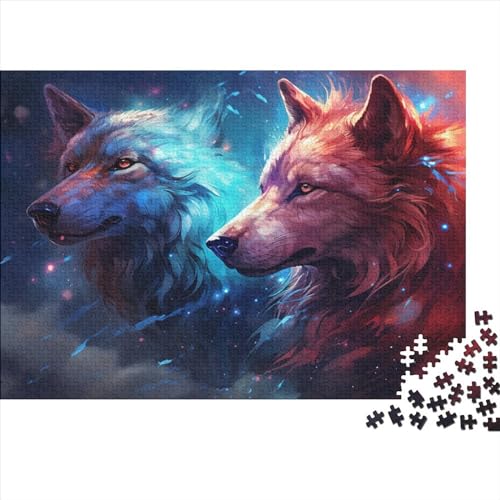 Colorful Wolf (259) Puzzles 1000 Teile Personalised Photos Erwachsene Lernspiel Wohnkultur Geburtstag Family Challenging Games Entspannung Und Intelligenz 1000pcs (75x50cm) von ADOVZ