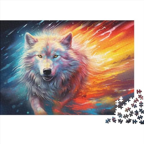 Colorful Wolf (335) Puzzles Für Erwachsene 500 Teile Personalised Photos Geburtstag Family Challenging Games Wohnkultur Lernspiel Entspannung Und Intelligenz 500pcs (52x38cm) von ADOVZ