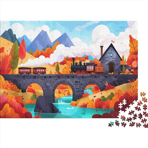 Country Train (26) Puzzles 1000 Teile Holz Train Erwachsene ＆ Kinder Wohnkultur Lernspiel Geschicklichkeitsspiel Für Die Ganze Familie Geburtstag Stress Relief 1000pcs (75x50cm) von ADOVZ