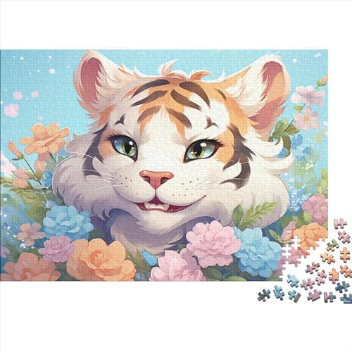 Cute Tiger (311) 500 Teile Wooden Personalised Photo Puzzles Für Erwachsene Home Decor Geburtstag Educational Game Family Challenging Games Stress Relief Hölzerne 500pcs (52x38 von ADOVZ