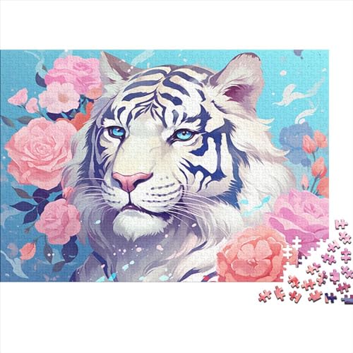 Cute Tiger (508) Puzzle Erwachsene 500 Teile Personalised Photo Wooden Geburtstag Family Challenging Games Moderne Wohnkultur Lernspiel Stress Relief Hölzerne 500pcs (52x38cm) von ADOVZ