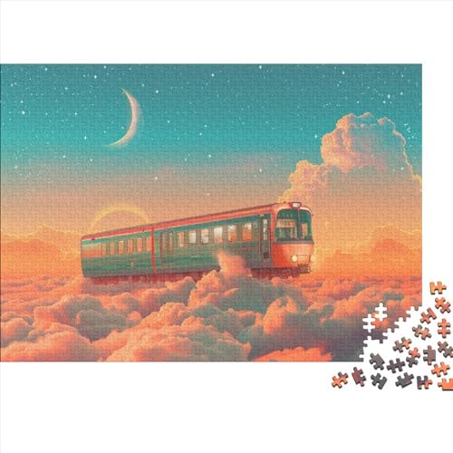 Dream Train (34) Erwachsene ＆ Kinder 1000 Teile Holz Train Puzzles Educational Game Wohnkultur Geburtstag Family Challenging Games Stress Relief 1000pcs (75x50cm) von ADOVZ