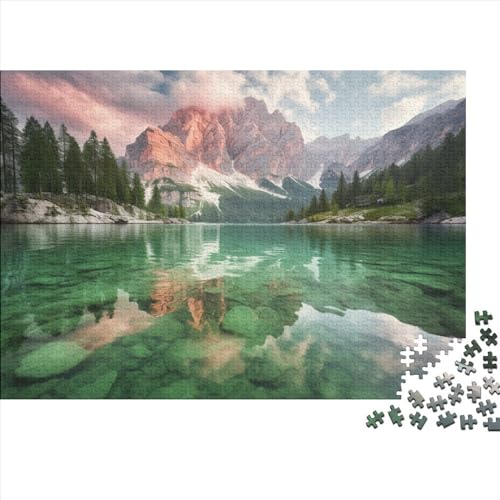 Lakes and Snowy Mountains(56) Erwachsene ＆ Kinder 1000 Teile Holz Natural Scenery Puzzles Geburtstag Family Challenging Games Lernspiel Home Decor Entspannung Und Intelligenz 10 von ADOVZ