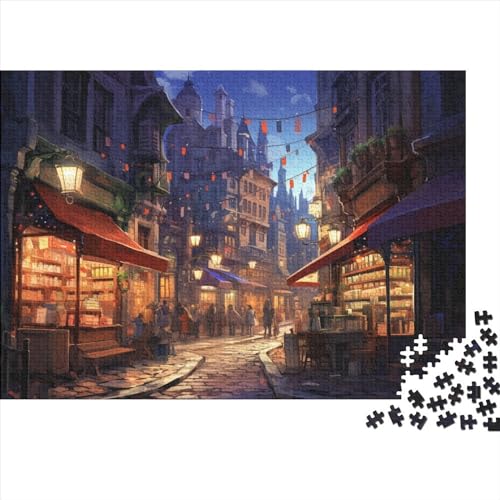 Street (3) Erwachsene ＆ Kinder 1000 Teile Holz Book Puzzles Geburtstag Family Challenging Games Lernspiel Home Decor Entspannung Und Intelligenz 1000pcs (75x50cm) von ADOVZ