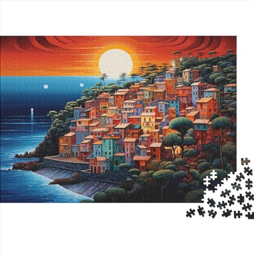 Sunset Over The Harbour (21) Puzzles 1000 Teile Holz Sunset Erwachsene ＆ Kinder Wohnkultur Lernspiel Geschicklichkeitsspiel Für Die Ganze Familie Geburtstag Stress Relief 1000pc von ADOVZ