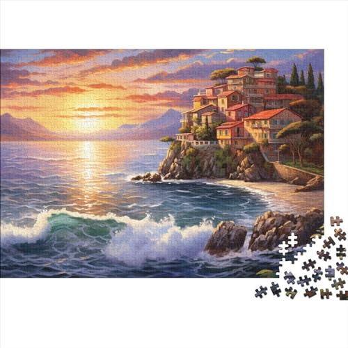 Sunset Over The Harbour (3) Puzzles 1000 Teile Holz Sunset Erwachsene ＆ Kinder Wohnkultur Lernspiel Geschicklichkeitsspiel Für Die Ganze Familie Geburtstag Stress Relief 1000pcs von ADOVZ