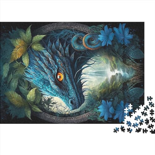 Drache im Mandala-Dschungel-Puzzle für Erwachsene, 1000 Teile, schwieriges Puzzle, unmögliches Puzzle für Kinder ab 12 Jahren (Größe 75x50cm) von ADRETA