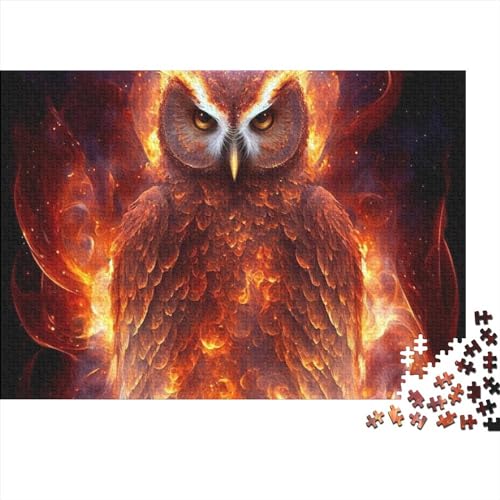 Fantasie-Eulen-Vogel-Puzzle, 1000-teiliges Puzzle für Erwachsene, unmögliches Puzzle, Holzspielzeug, herausforderndes Spiel (Größe 75x50cm) von ADRETA