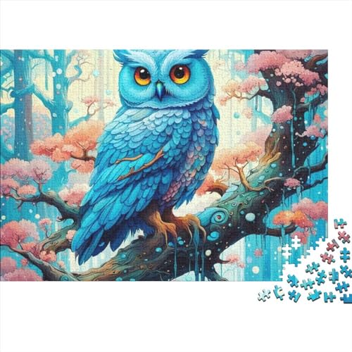 Puzzles 1000 Teile Fantasy Eule Vogel Puzzle Dekompressionsspielzeug Holzpuzzles Erwachsene Kinder Geburtstagsgeschenke (Größe 75x50cm) von ADRETA