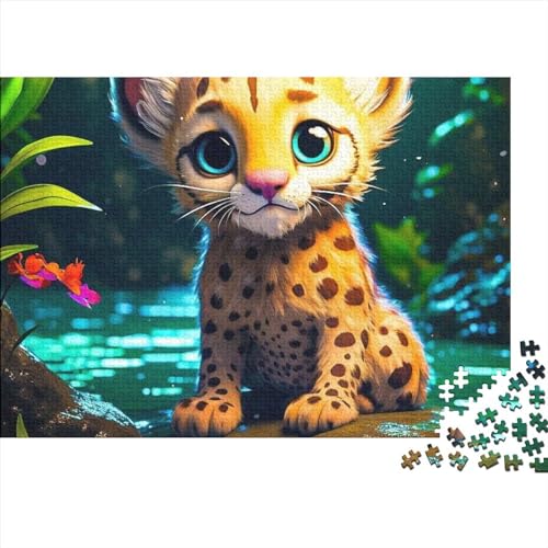 Puzzles 1000 Teile Fantasy Leopard Puzzle Dekompressionsspielzeug Holzpuzzles Erwachsene Kinder Geburtstagsgeschenke (Größe 75x50cm) von ADRETA