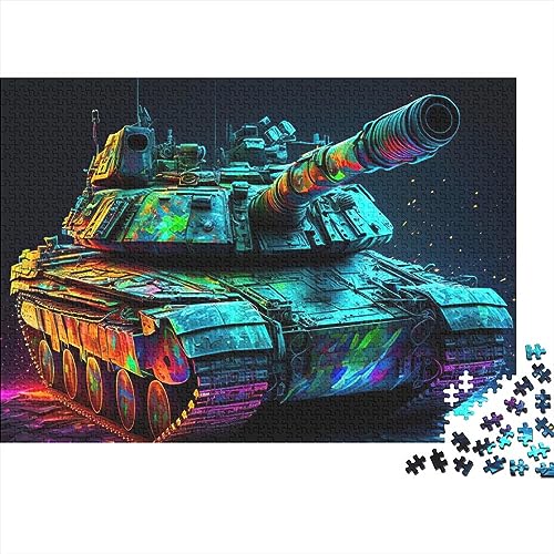 Puzzles 1000 Teile für Erwachsene,Neon-Panzerpuzzle für Erwachsene,Holzbrettpuzzles,Familienspaß-Puzzles,75x50cm von ADRETA