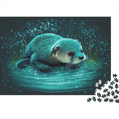 Puzzles für Erwachsene,leuchtender Otter,1000-teiliges Puzzle für Erwachsene,Holzpuzzle für Erwachsene und Kinder ab 12 Jahren,Lernspielzeug,75x50cm von ADRETA