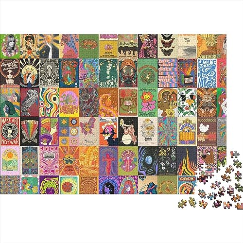 1000-teiliges Puzzle,Vintage-Poster-Puzzle für Erwachsene,Holzpuzzle,Lernspiel für Erwachsene und Kinder,Größe 75x50cm von ADTEMP
