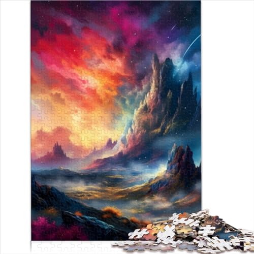 Puzzle 1000 Teile Fantasy Mountains Puzzles Für Erwachsene Und Jugendliche, Puzzles Aus Holz, Quadratische Puzzles, Spiele, Spielzeuge (Größe 75X50cm) von ADTEMP