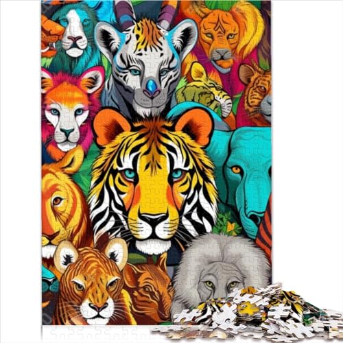 Puzzle Für Erwachsene, 500 Teile, Afrikanische Tiere, Puzzle Für Erwachsene, Holzpuzzle, Lustiges Geschenk (Größe 52X38cm) von ADTEMP