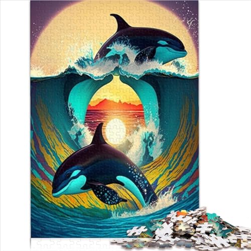 Puzzles Für Erwachsene 1000 Teile Orca Waves Puzzles Für Erwachsene Holzpuzzles Lustiges Geschenk (Größe 75X50cm) von ADTEMP