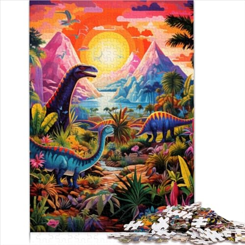 Puzzles Für Teenager, 500 Teile, Dinosaurier-Welt-Puzzles, Holzpuzzles Für Erwachsene, Gehirntraining (Größe 52X38cm) von ADTEMP