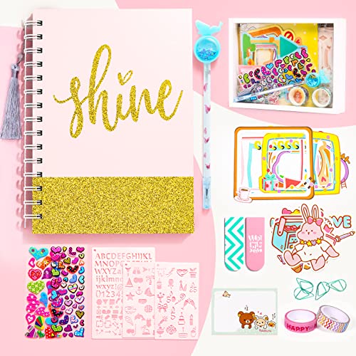 ADUSRIZ DIY Tagebuch Geschenkset für Mädchen, Geschenk Mädchen 8 9 10 11 12 13 14 Jahre, Basteln Mädchen und Scrapbook Set, Kreative Geschenke für Teenager Mädchen 8-14 Jahre von ADUSRIZ