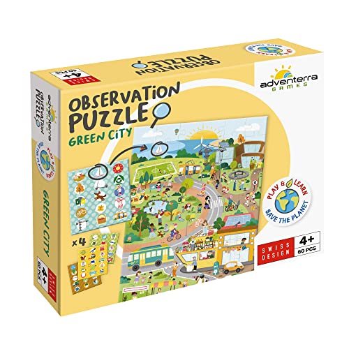 Adventerra Games, Observation Puzzle Green City, Maxi-Puzzle, Kinder ab 4 Jahren, Montessori-Lernspiele, Ökologische Spiele Adventerra Games, Observation Puzzle Green City, Maxi-Puzzle, Kinder ab 4 Jahren, Montessori-Lernspiele, Ökologische Spiele von ADVENTERRA