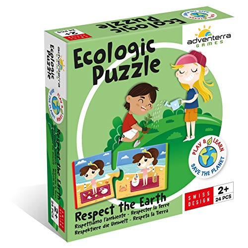 Adventerra Games Ecologic Puzzle Respektiere die Umwelt | Kinder ab 2 Jahren, Kinderspiele ab 2 Jahren, Lernspiele für Mädchen, Kinderspiele für Mädchen ab 3 Jahren, Montessori-Lernspiele, Puzzlespiel von ADVENTERRA