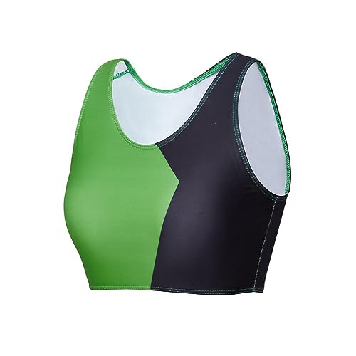 ADuchessCos Damen Shego Cosplay Kostüm Super Bösewichte Shego Crop Top Weste Gym Uniform für Halloween, Grün , M von ADuchessCos