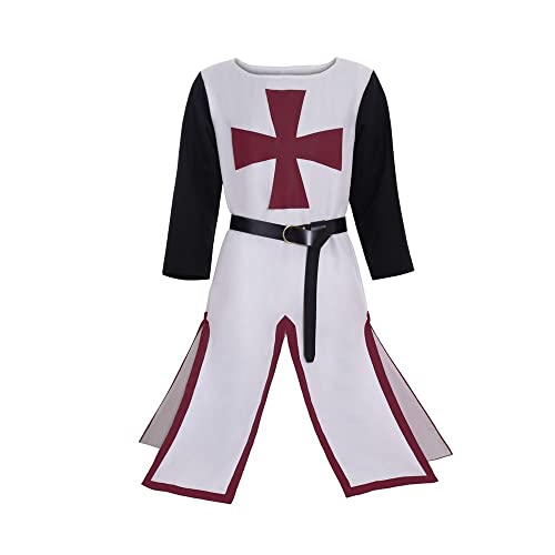 ADuchessCos Mittelalterliche Krieger Ritter Kreuzritter Kostüm Herren Kreuz Tabard Surcoat Tunika Kleidung von ADuchessCos