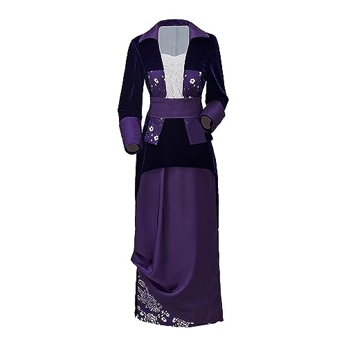 ADuchessCos Titanic Rose DeWitt Bukater Cosplay Kostüm Titanic Kleid Lila Rose Fliegende Kostüm Outfit für Frauen Erwachsene von ADuchessCos