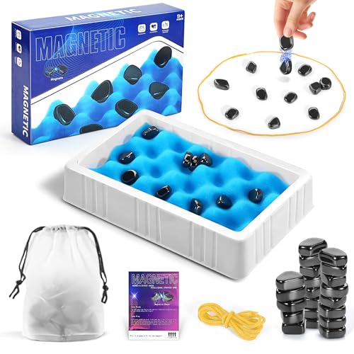 25 PCS Magnetisches Schachspiel, Magnetisches Tischspiel, Magnetisches Schachbrett, Puzzle Damespiel für Kinder und Erwachsene, Tragbares Schachbrett für Familientreffen/Camping von AECIASO