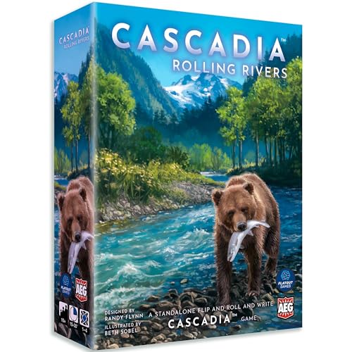 Alderac Entertainment Group AEG Cascadia Rolling Rivers Würfelspiel zum Rollen und Schreiben, Entdecken Sie den pazifischen Nordwesten, Bauen Sie Ökosysteme, ab 10 Jahren, für 1–4 Spieler von AEG