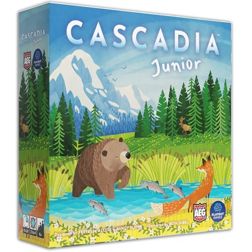 Alderac Entertainment Group | Cascadia Junior Board Game in English for All Family | Strategic Competitive Game for 2-4 Players | Standalone Game for Younger Players to Experience Cascadia von AEG