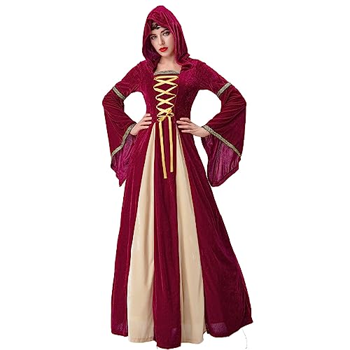 AEGJEGVD Mittelalter Kleid Damen Renaissance Retro Cosplay Kostüm Kleidung Gothic Viktorianische Mittelalterliche Ballkleider Maskerade Fasching Karneval Halloween Kostüm Sale Angebote von AEGJEGVD