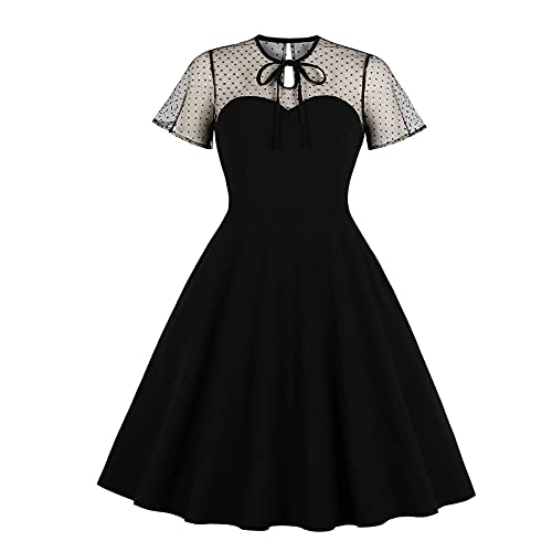 Halloween Kostüm Damen Kurzarm Mittelalter Gothic Sexy Vintage Kleid Spitze Spinnennetz Frauen Einfarbig Kleider Vampir Witch Hexe Kostüme für Fasching Große Größen Karneval Halloween Party Cosplay von AEGJEGVD