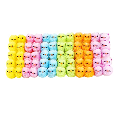 AEIOFU Osterfarbene Küken Mini Flauschige Babyhühner für Osterhaube Aktivitäten Kuchen Dekorationen 36pcs Plüsch Interaktive Spielzeugfiguren von AEIOFU